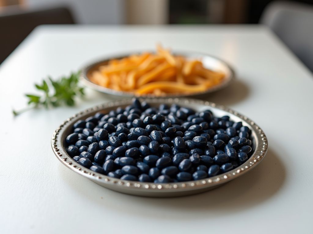 Raw and cooked navy beans